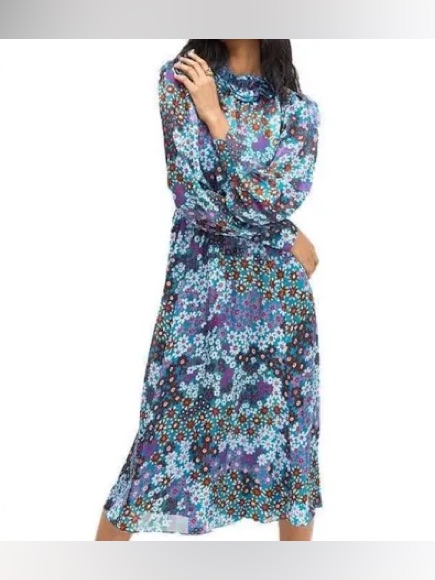 Nwot Kate Spade New York Pacific Petals Knit Midi Dress | Aruba Blue Size M